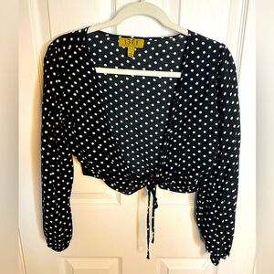 1331 Black & White Polka Dot Shrug